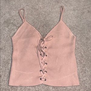 Pale pink crop top